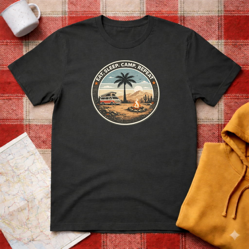 Eat, Sleep, Camp, Repeat T-shirt