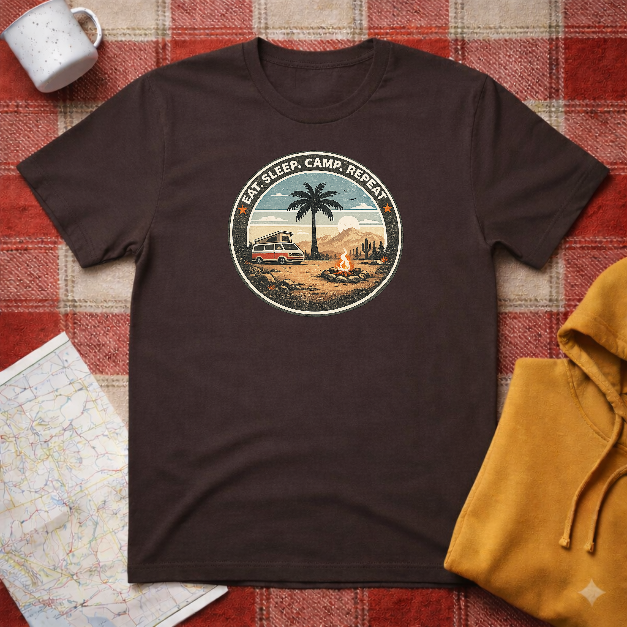 Eat, Sleep, Camp, Repeat T-shirt