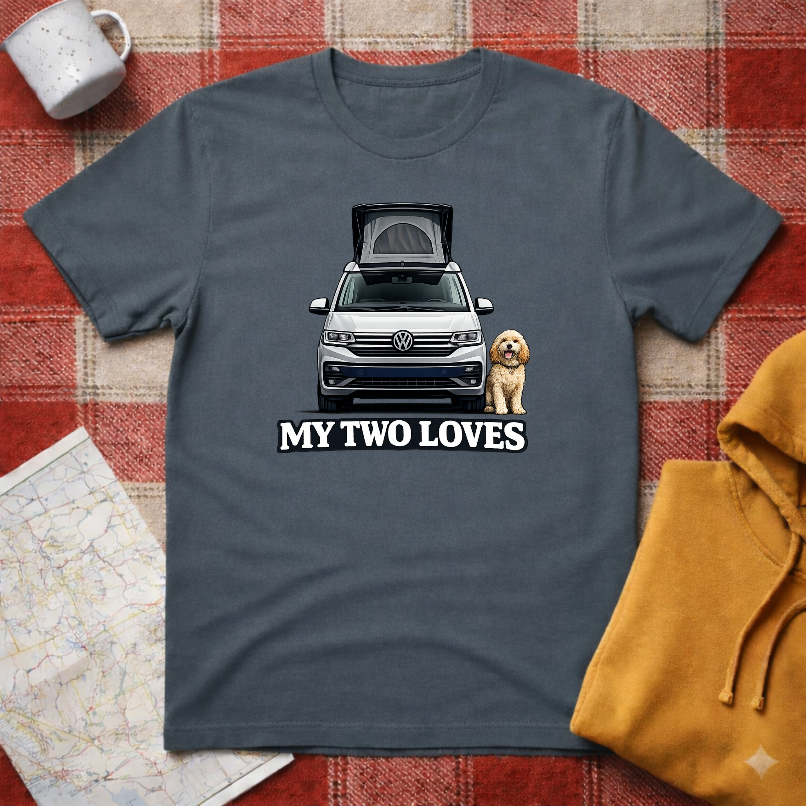 My Two Loves- Labradoodle- T-shirt