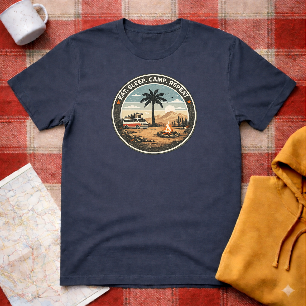Eat, Sleep, Camp, Repeat T-shirt