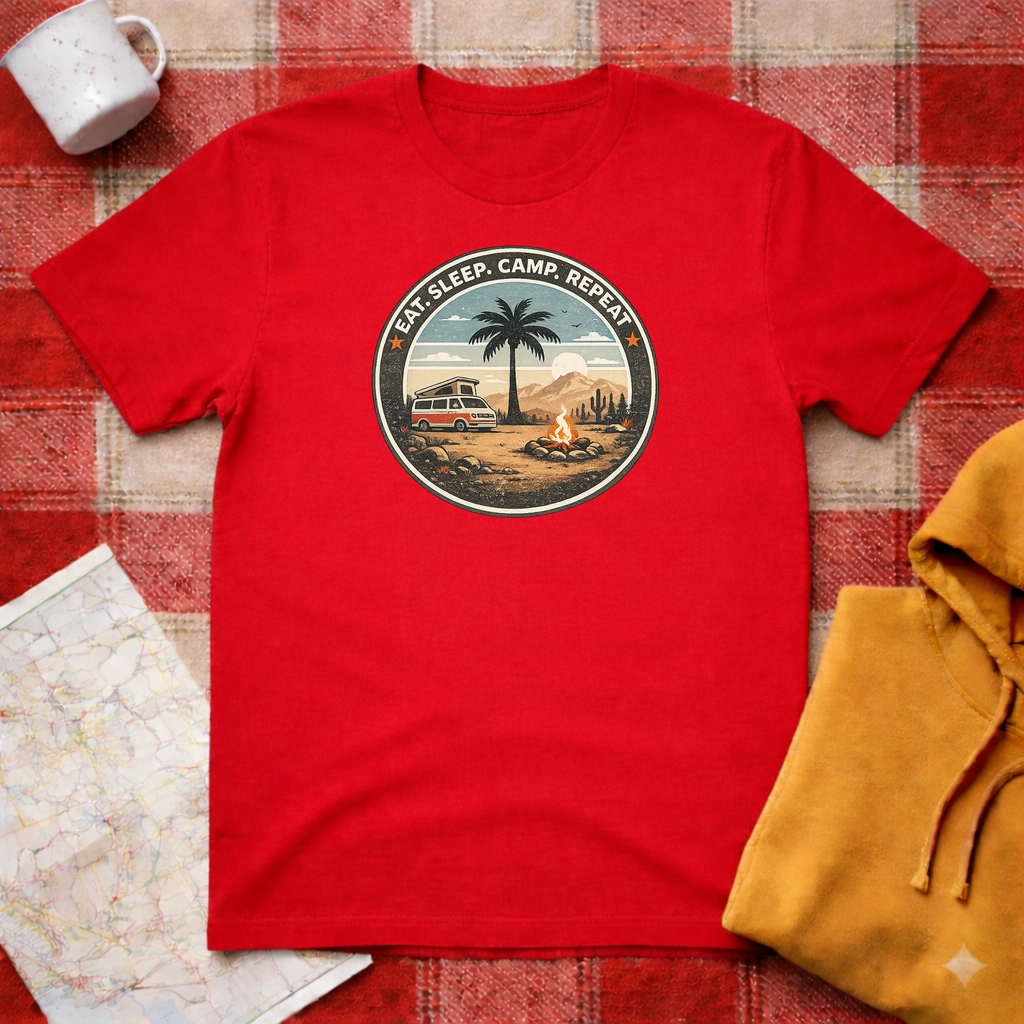 Eat, Sleep, Camp, Repeat T-shirt