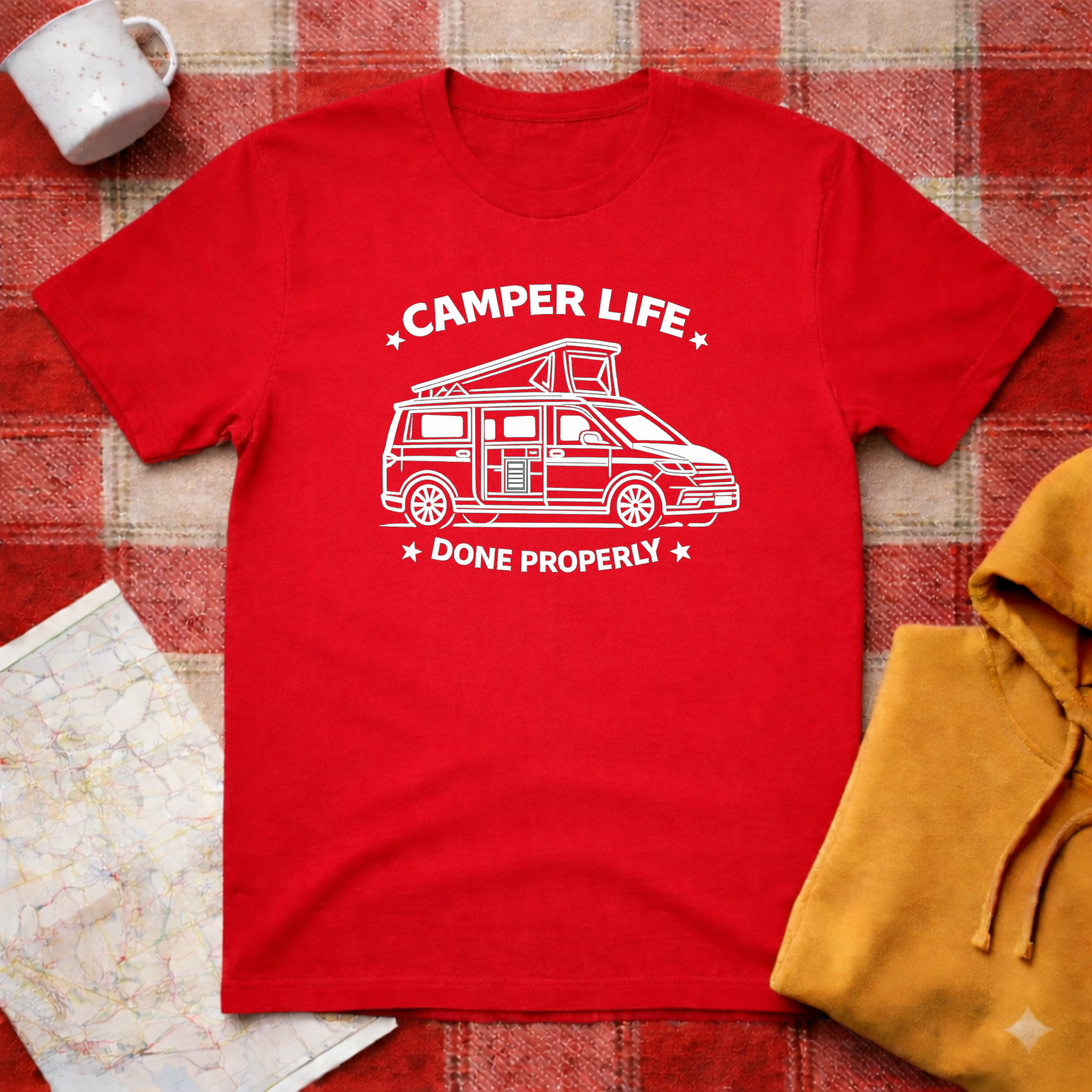 Camper Life Done Properly- T-shirt