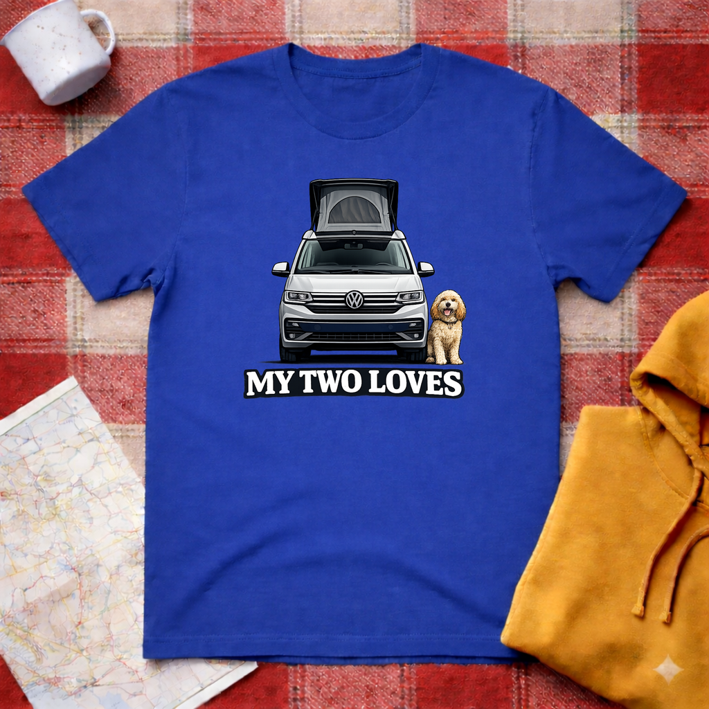 My Two Loves- Labradoodle- T-shirt