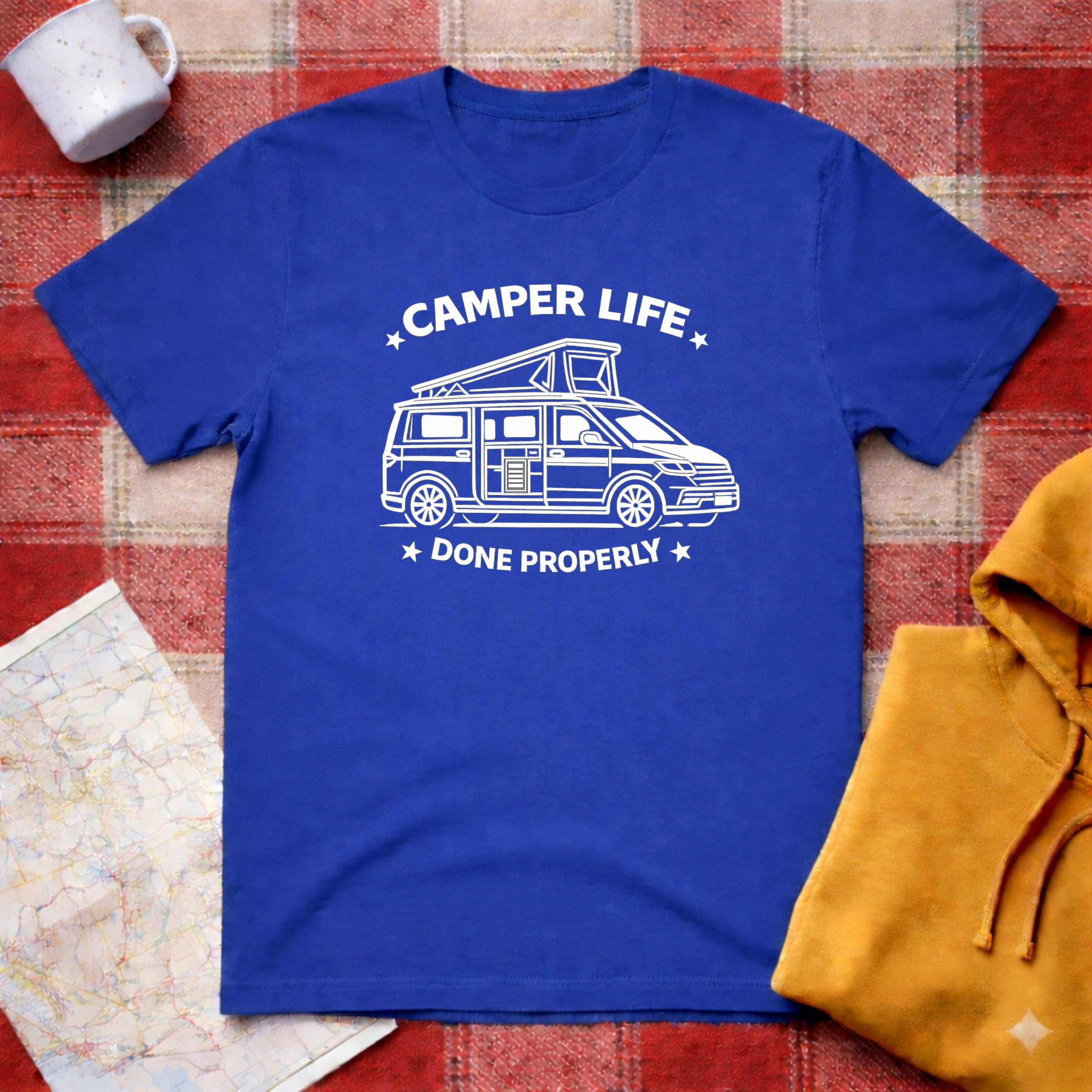 Camper Life Done Properly- T-shirt