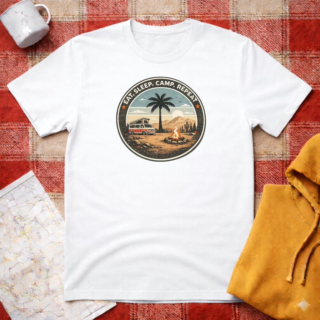 Eat, Sleep, Camp, Repeat T-shirt